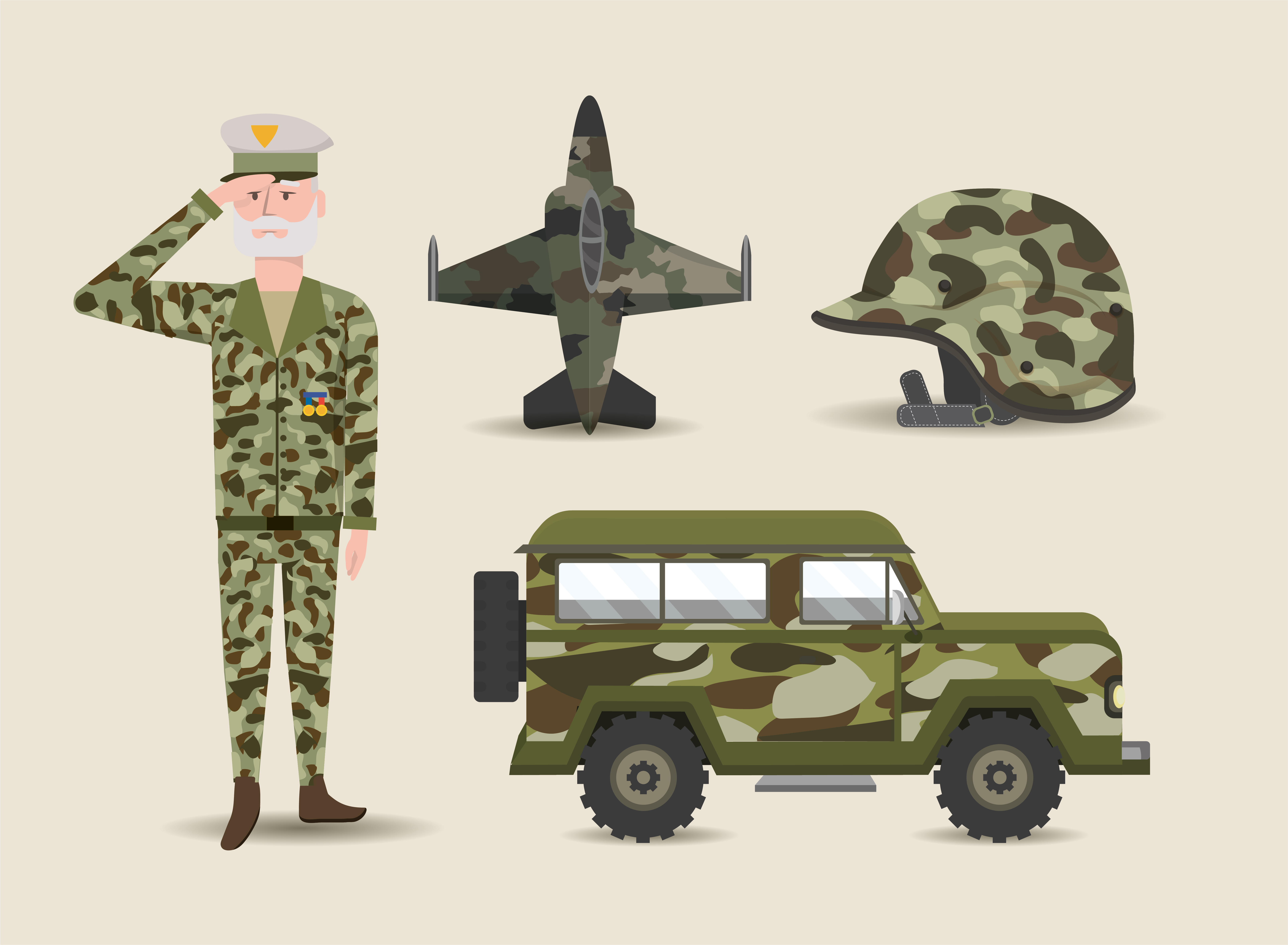 Set of soldier and military or army items 1270746 - Download Free