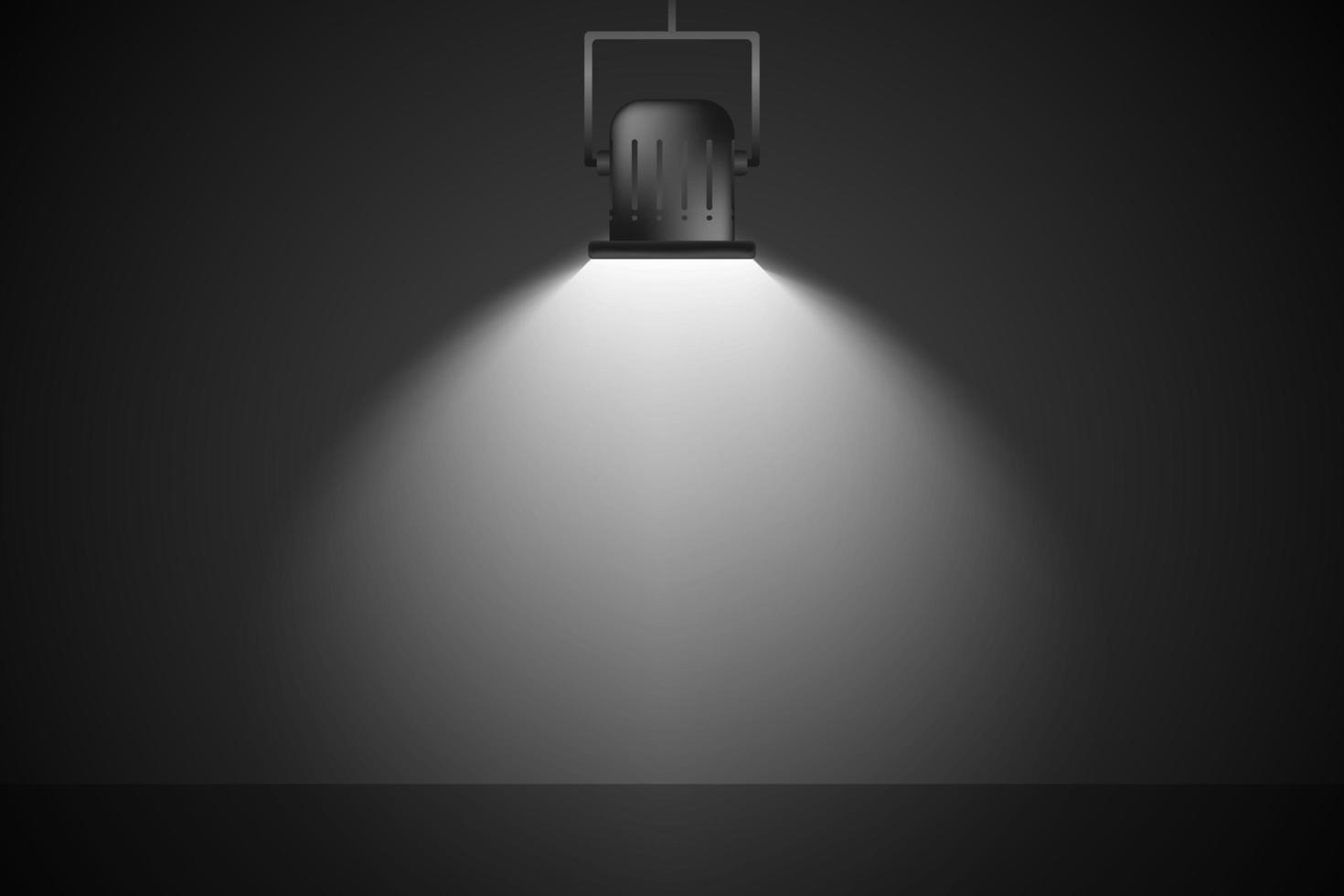 White spotlight is illuminated on a dark wall vector