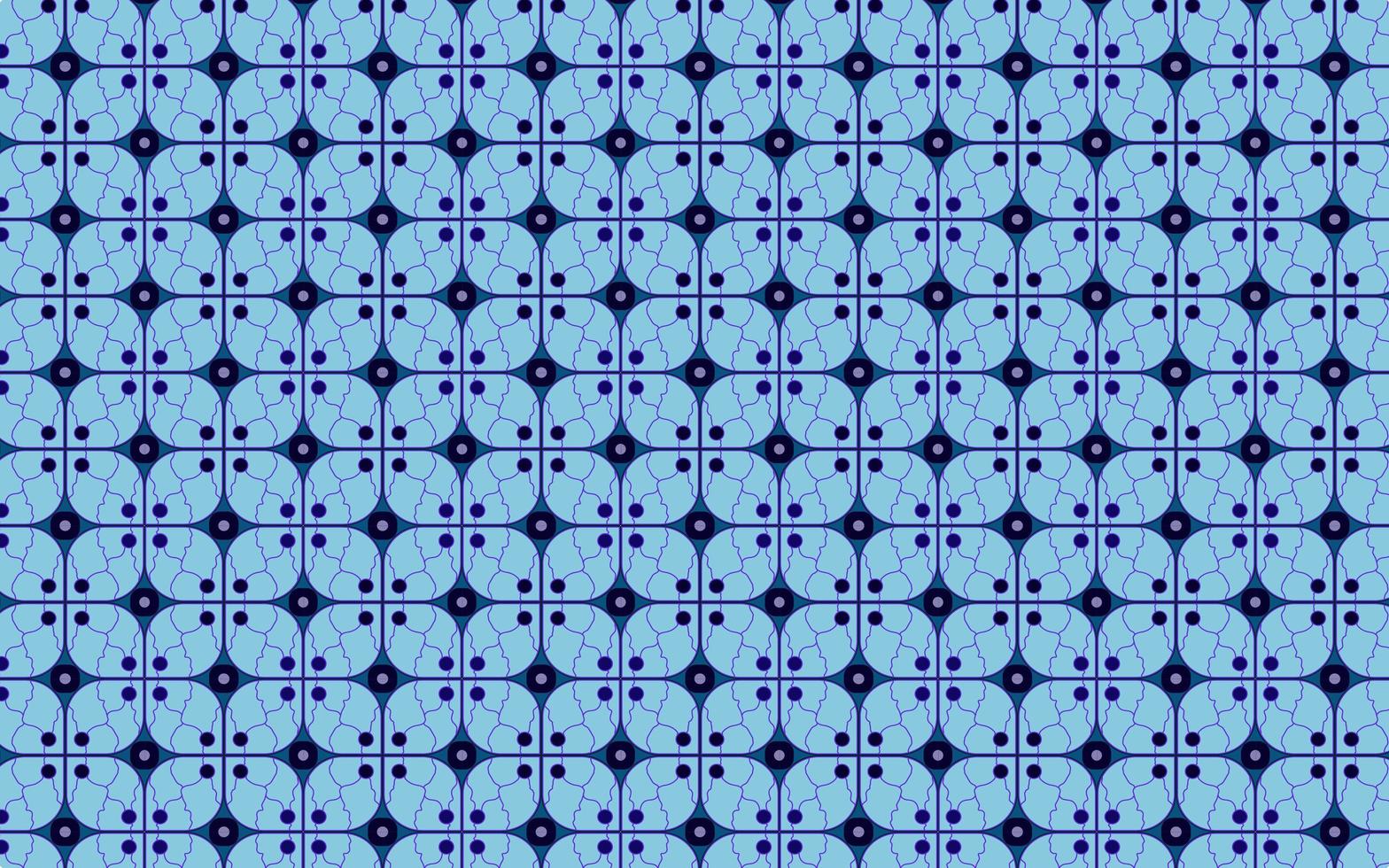 Traditional Cyan Batik Style Pattern vector