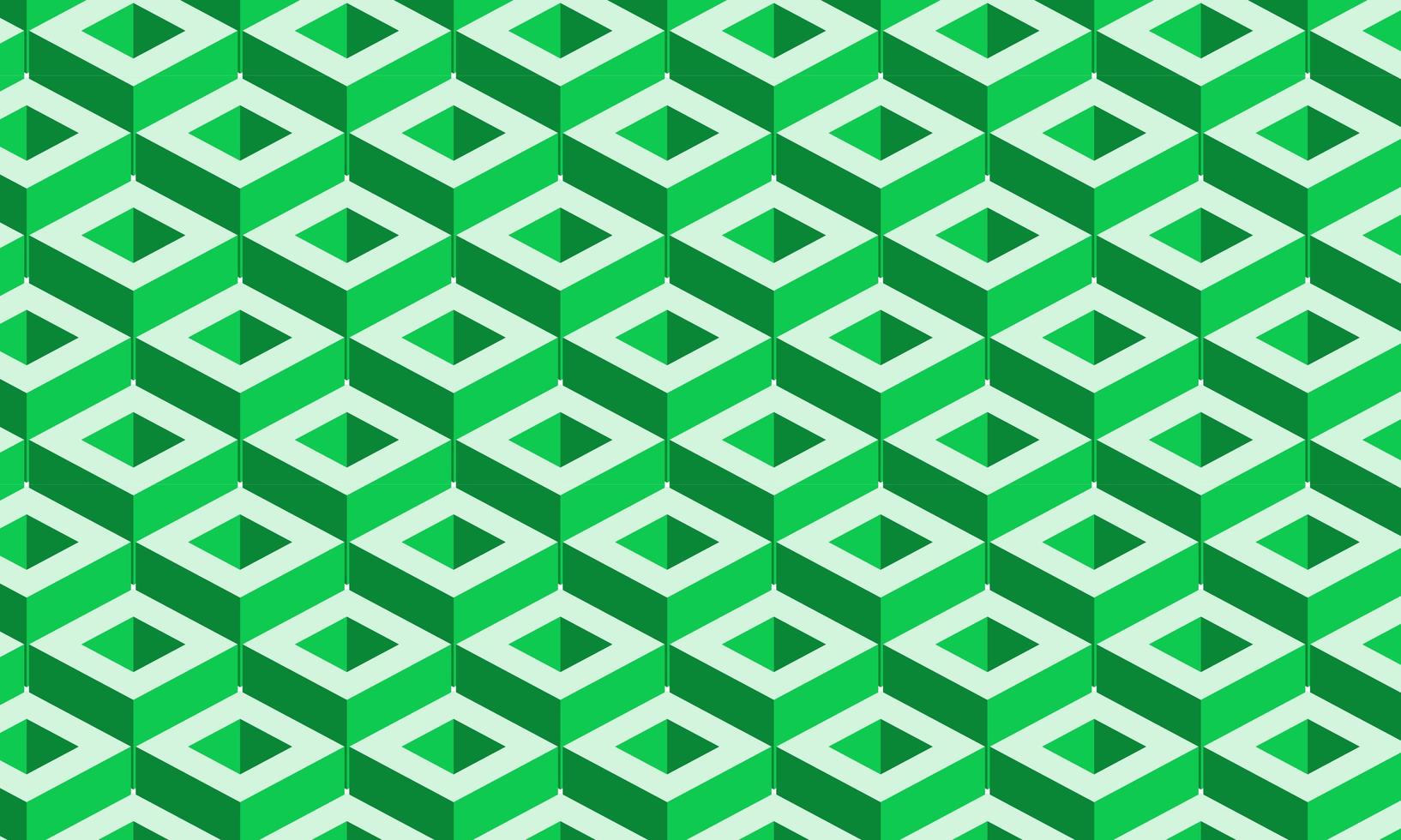 3D geometric green and white pattern vector