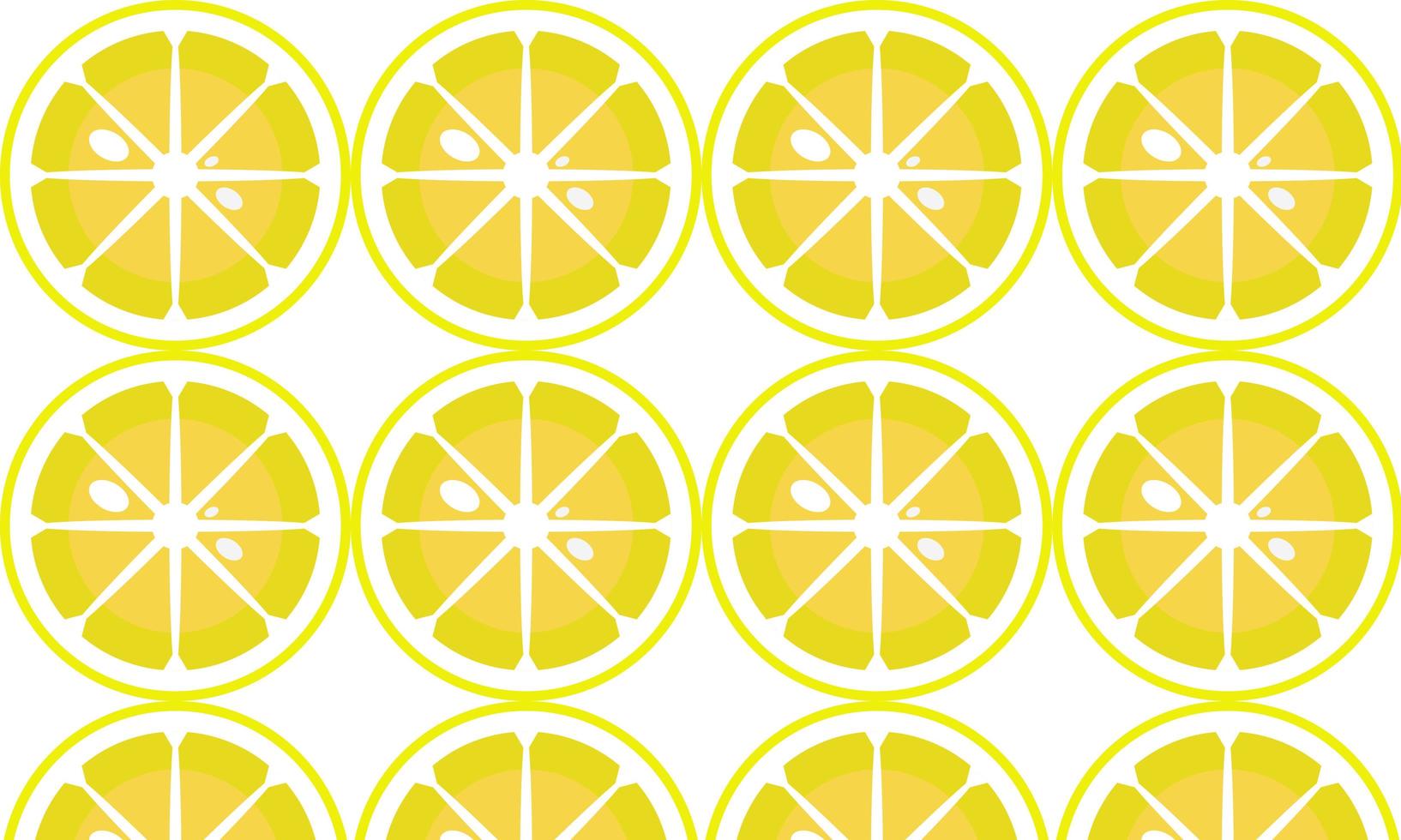 Yellow lemon slice pattern vector