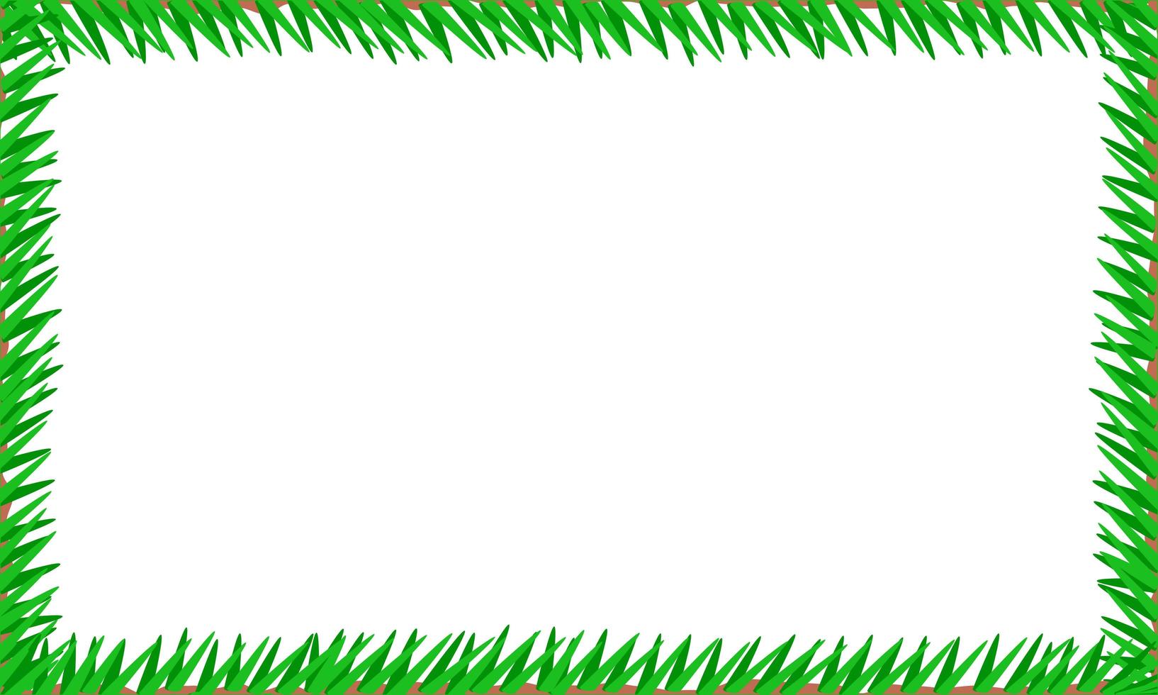 Green grass border on white vector