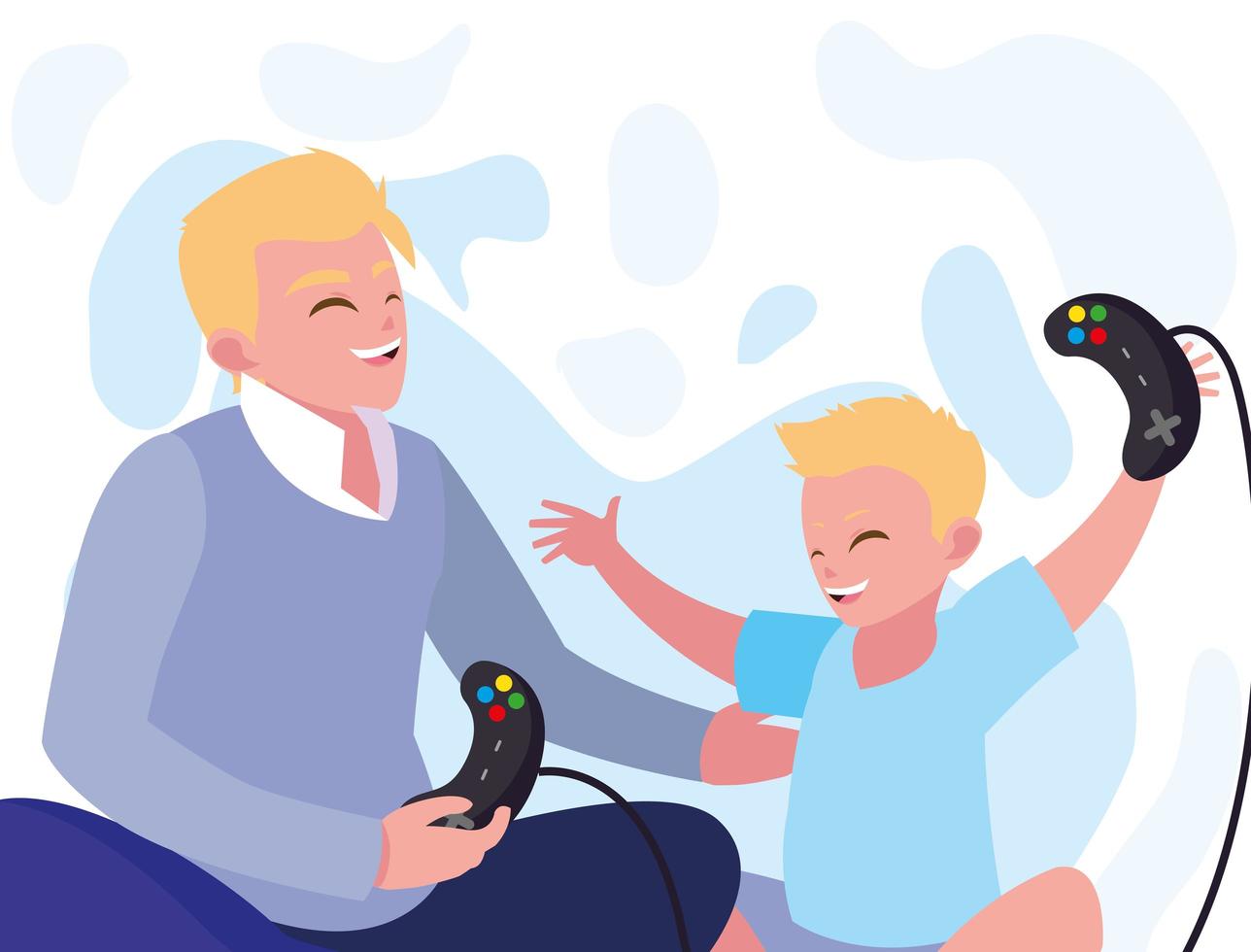 Father playing with son vector