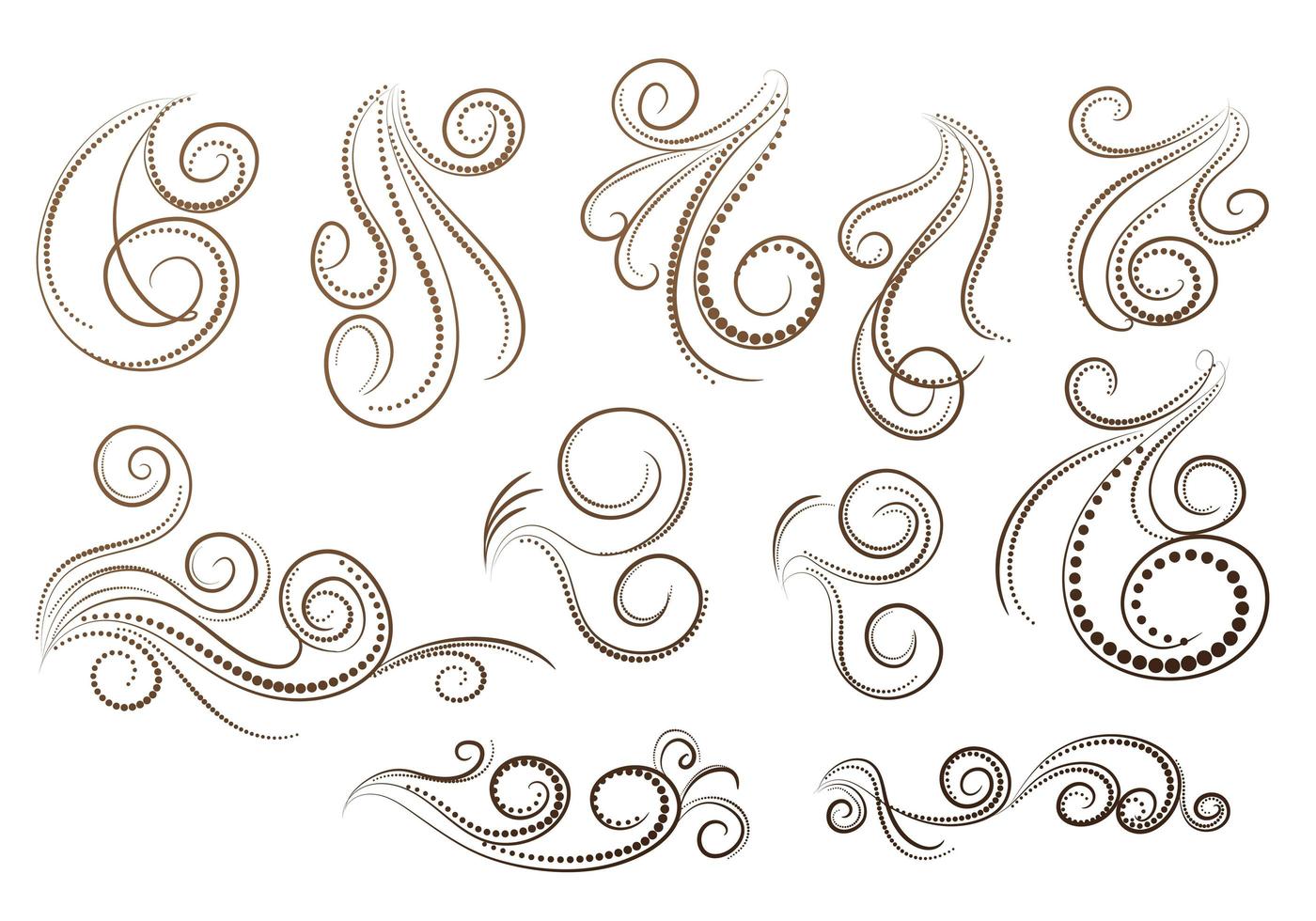 Artistic decorative floral set  vector