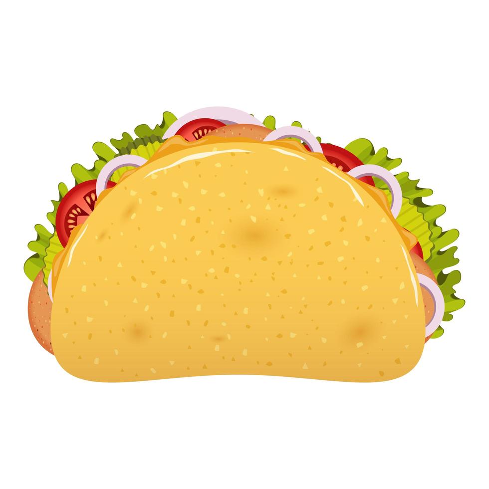 Tasty Mexican taco vector