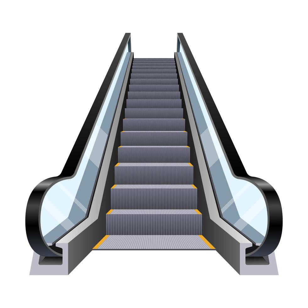 Stylish escalator isolated on white background vector