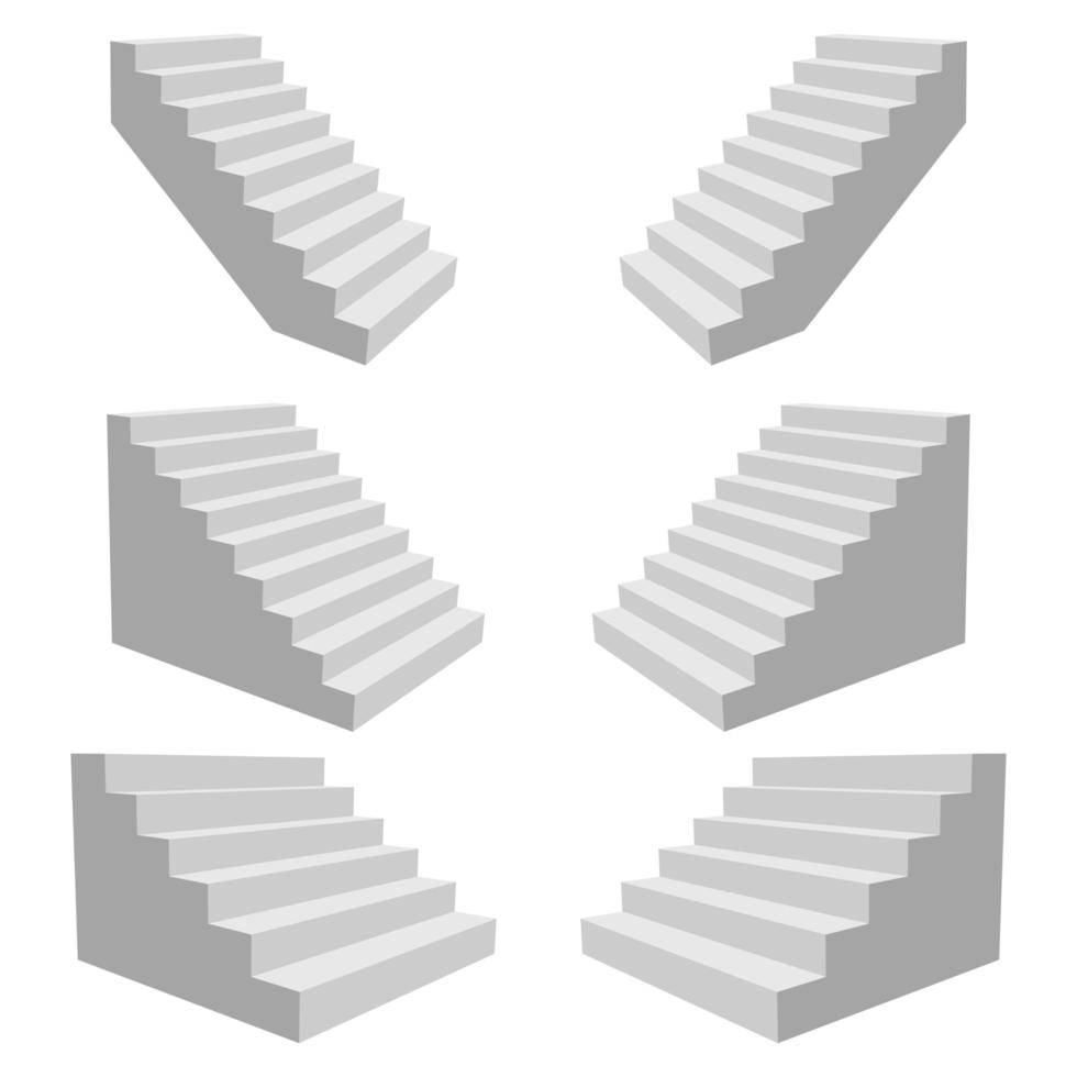 escaleras aisladas sobre fondo blanco vector