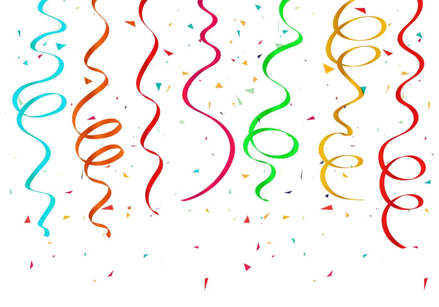 Colorful confetti ribbons vector