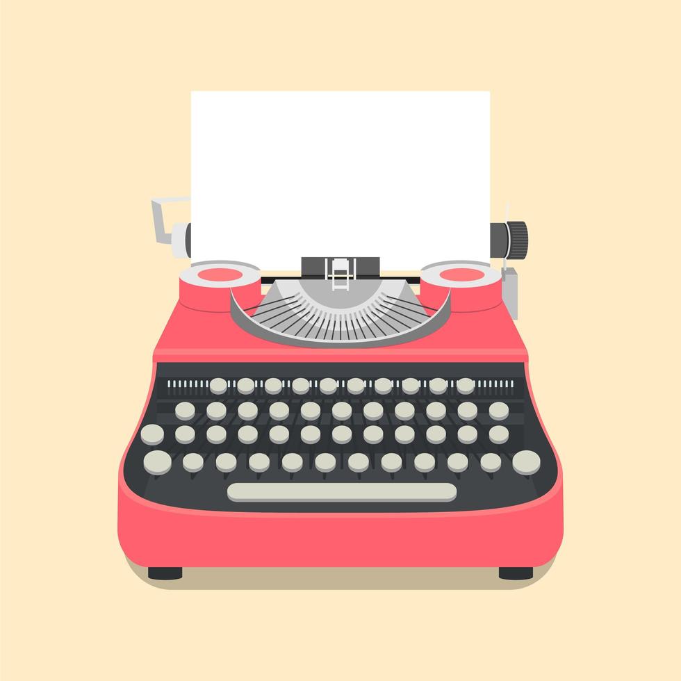 Old typewriter isolated  vector