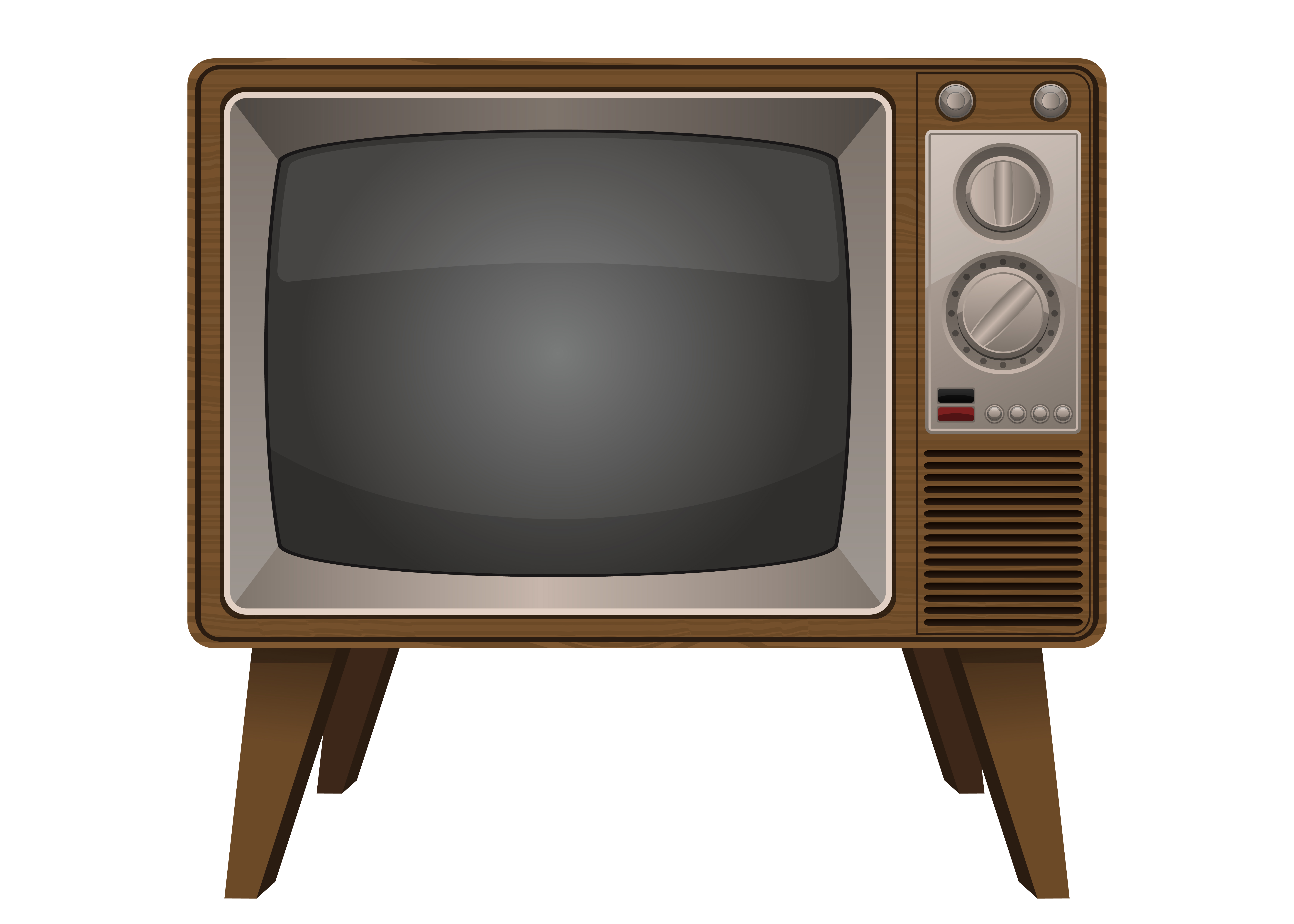 Blue 3d Tv On A White Background With An Analog Design, Vintage Tv