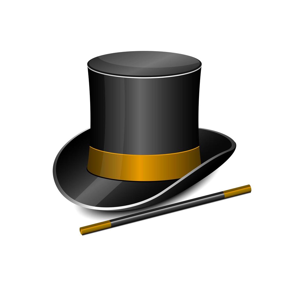 Magician hat and stick  vector