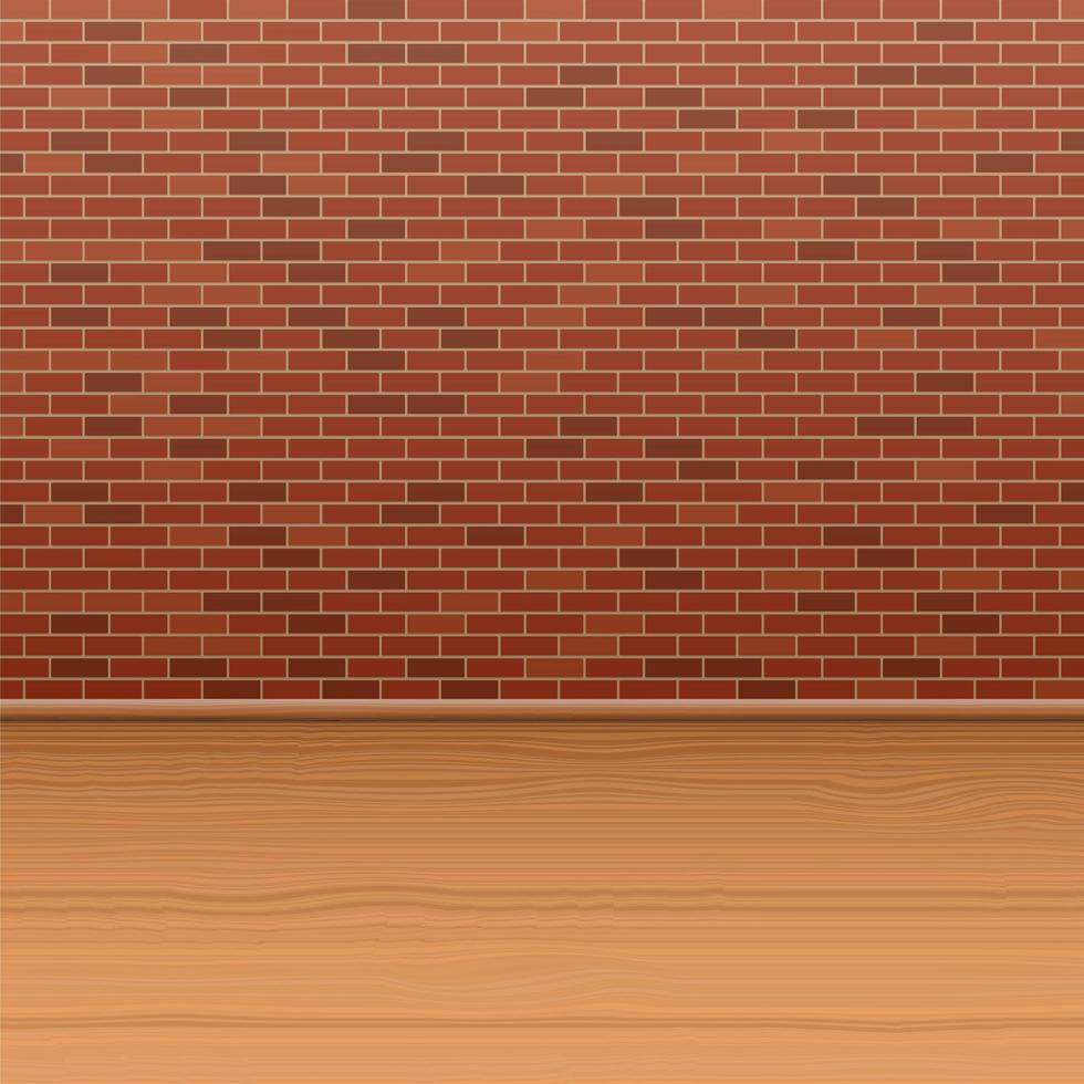 Brick wall and wooden floor  vector