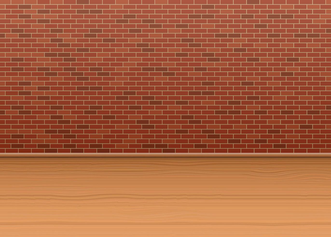 Brick wall and wooden floor  vector