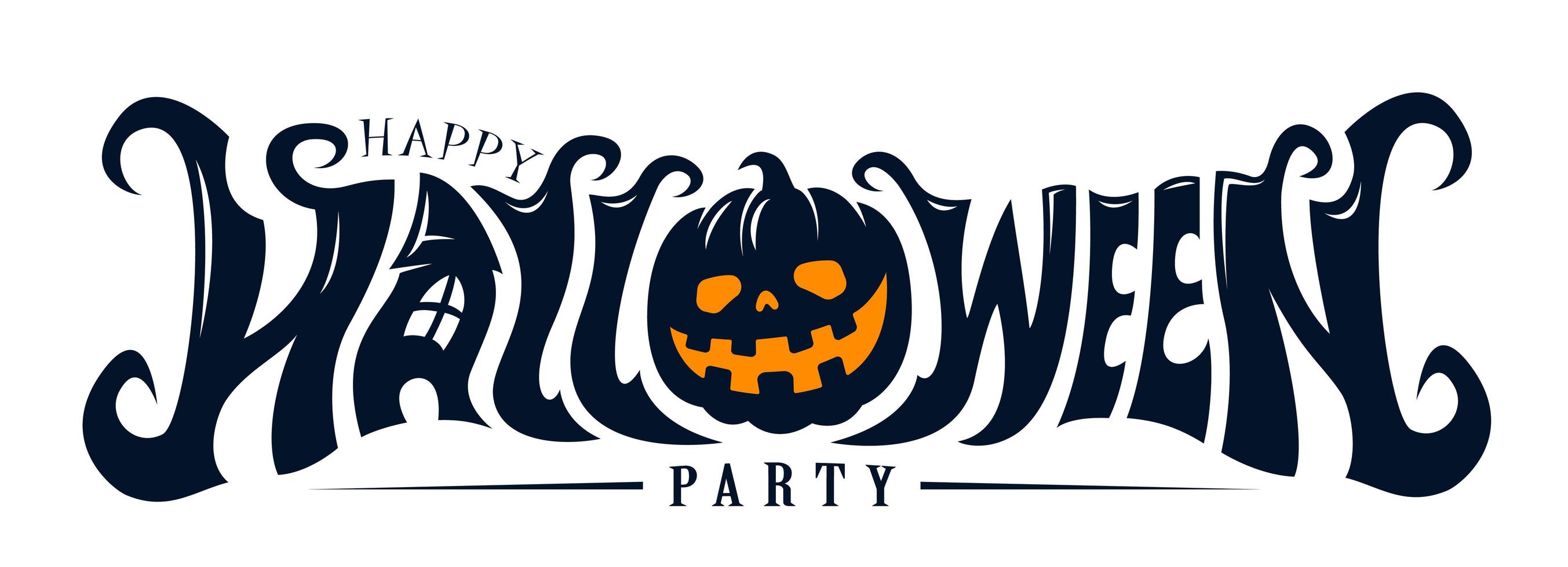 Happy Halloween Party Text design vector