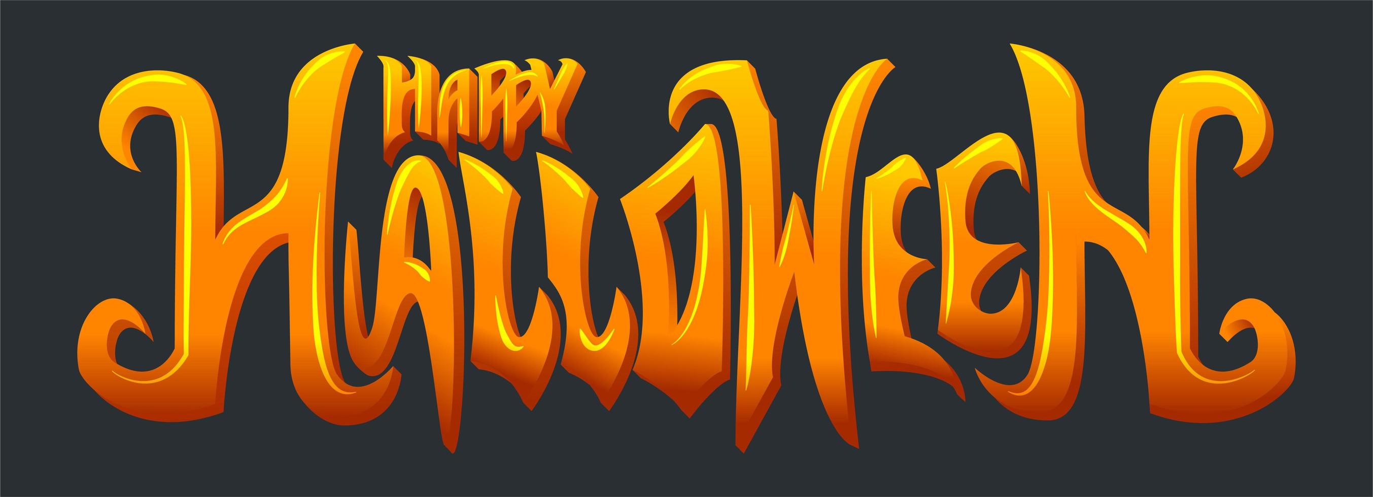 Glossy Orange Gradient Happy Halloween Text vector
