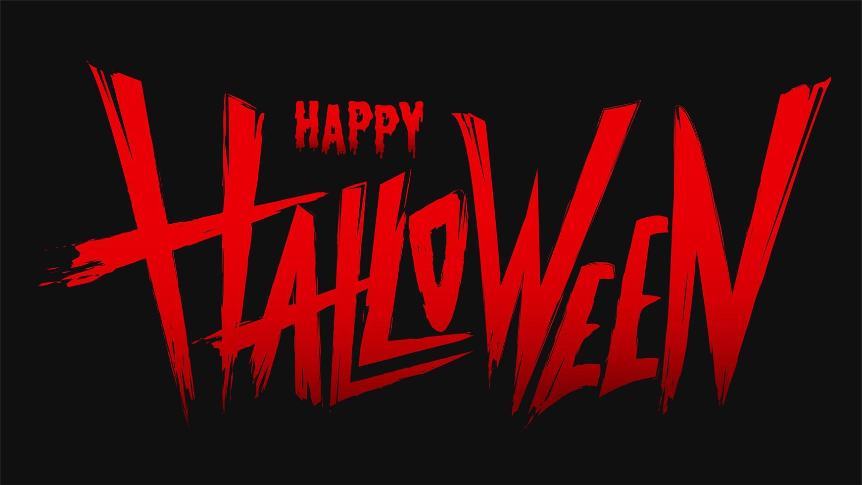 banner de texto rojo feliz halloween vector