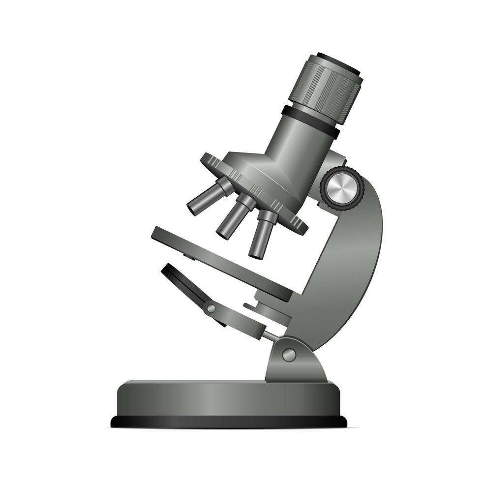 Modern microscope isolated on white background vector