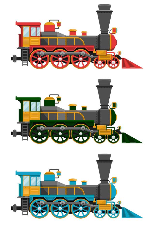 locomotora vintage aislado en blanco vector