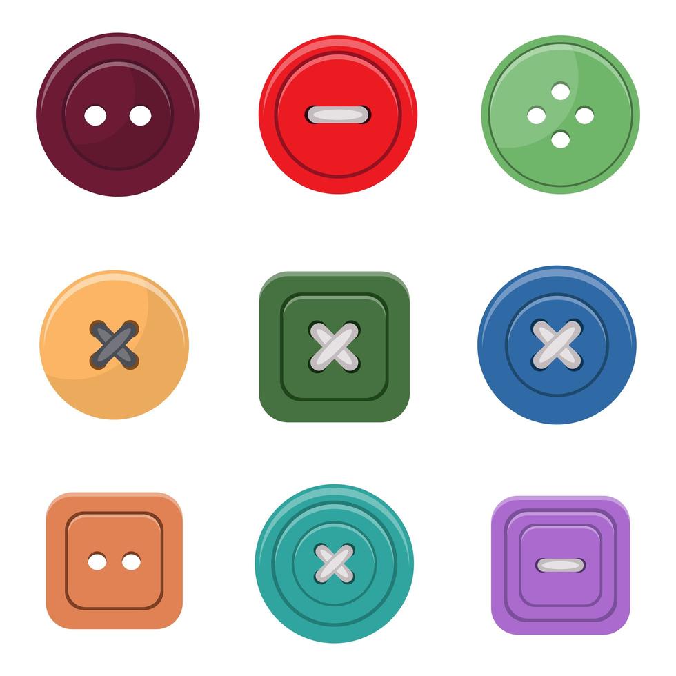 Clothing buttons isolated on white background vector