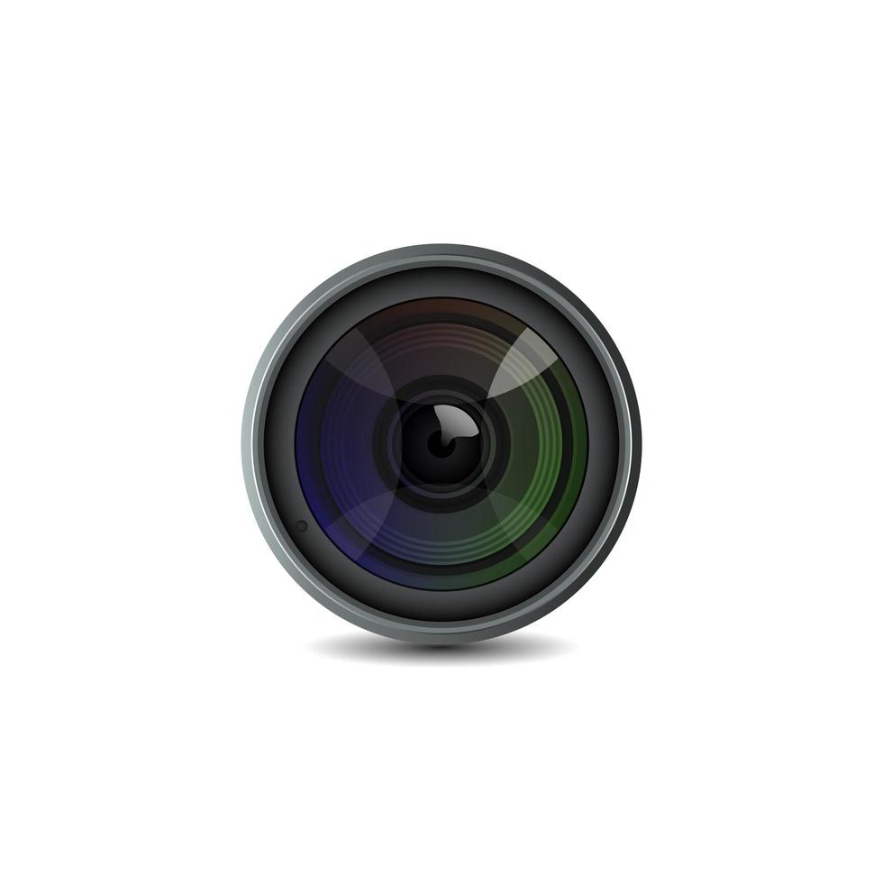 Camera lens isolated on white background vector