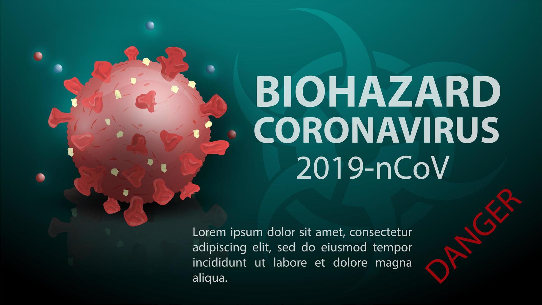 Plantilla de banner de coronavirus de riesgo biológico vector