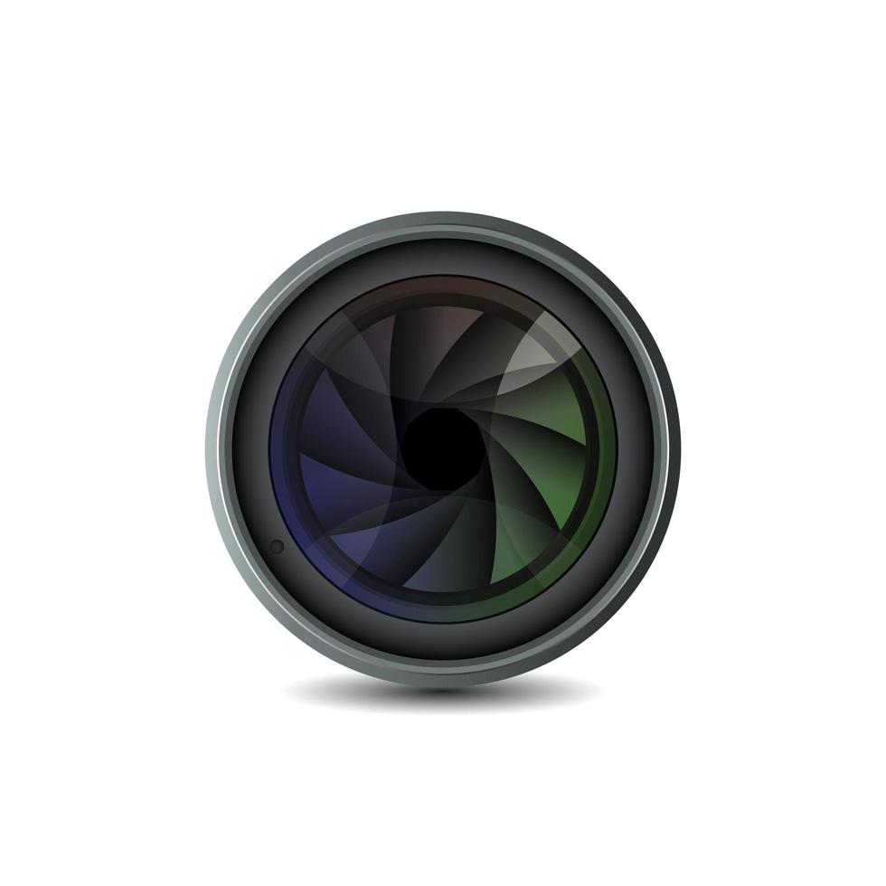 Camera lens isolated on white background vector