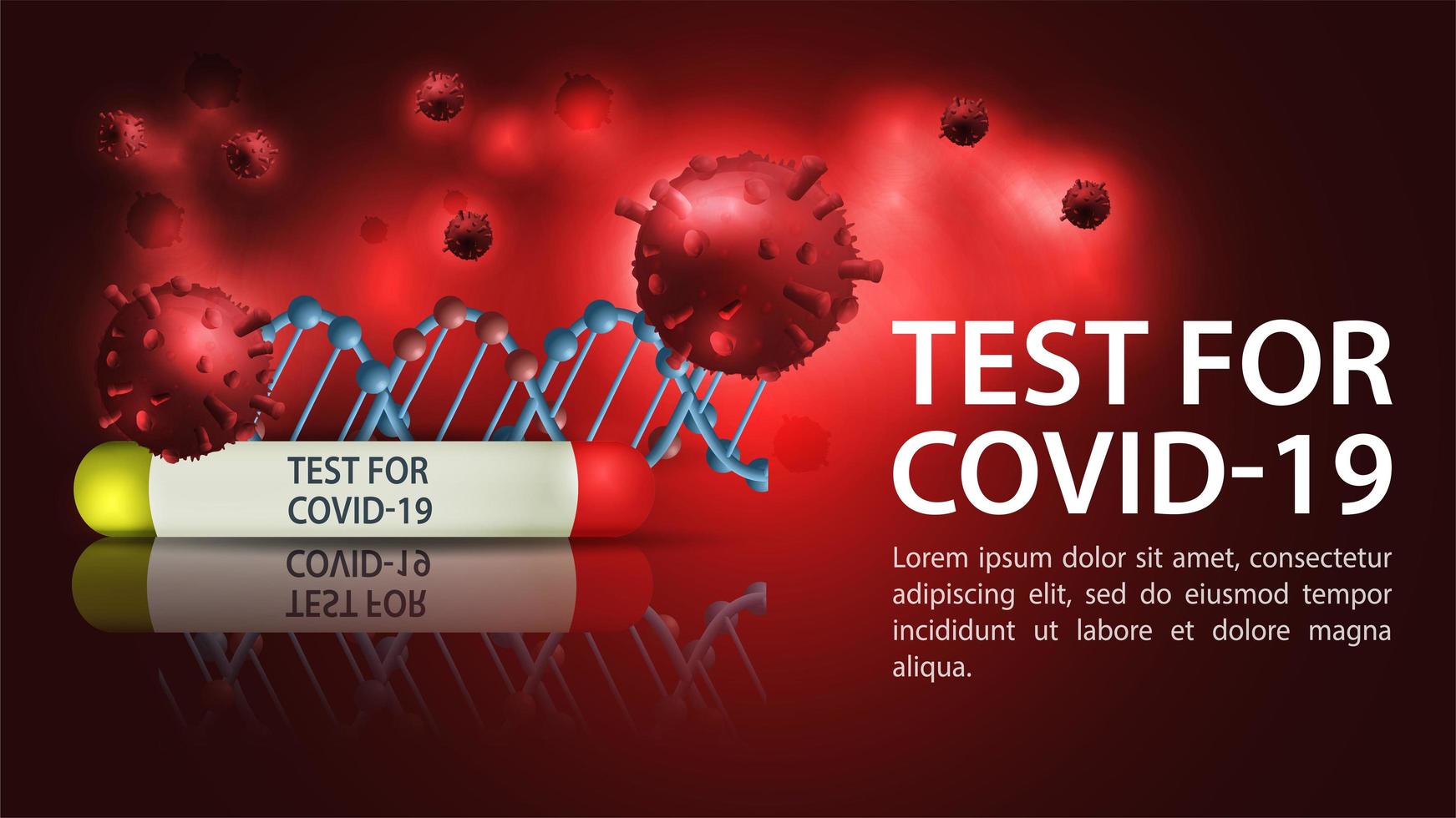 Plantilla de banner de prueba de coronavirus vector