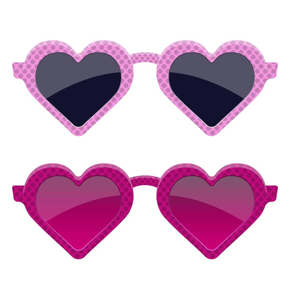 elegantes gafas de corazón rosa vector