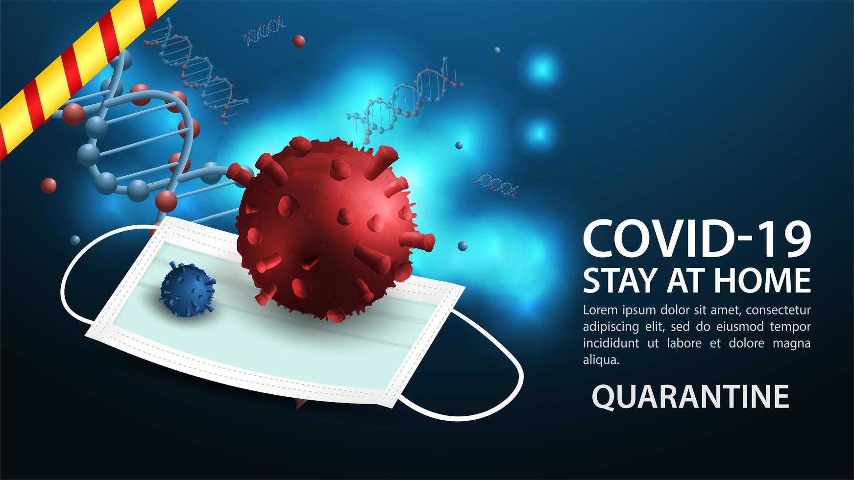 quedarse en casa, plantilla de banner de peligro de coronavirus vector