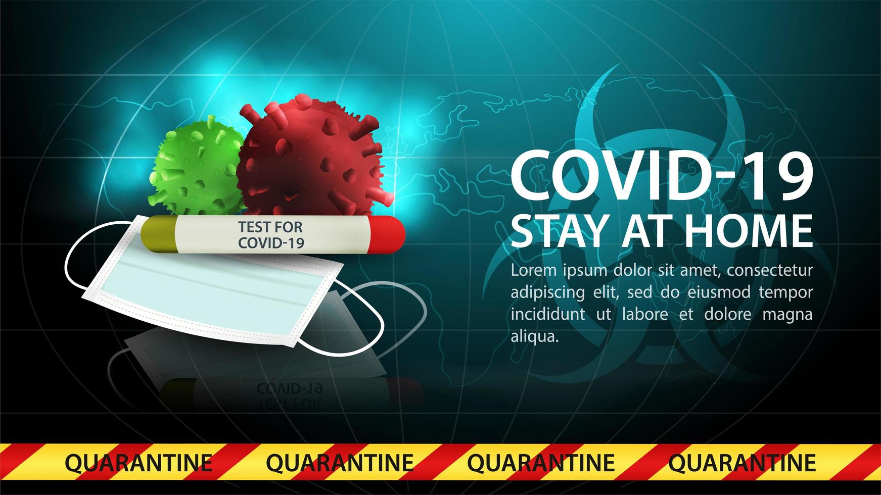 Stay at home, coronavirus danger banner template vector