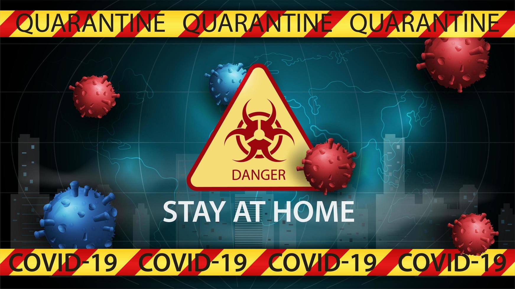 Plantilla de banner de peligro de coronavirus vector