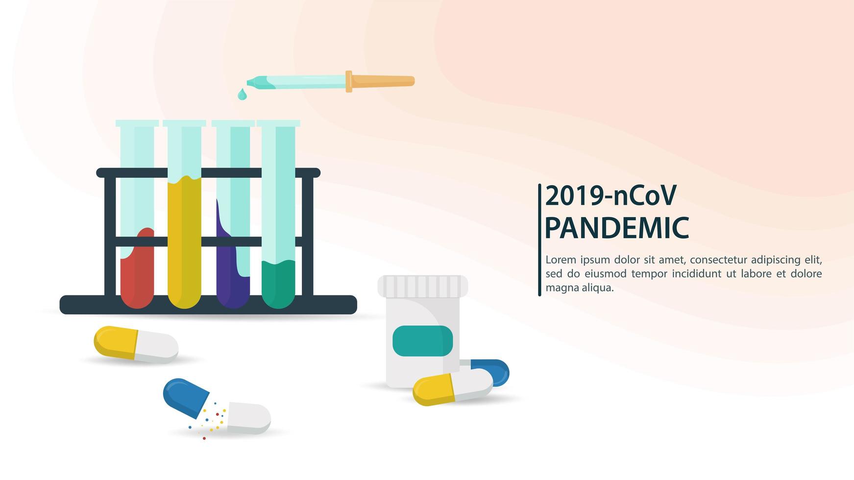 laboratorio de ciencias y pandemia de coronavirus vector