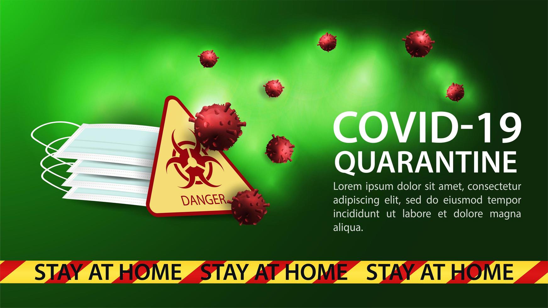 Plantilla de banner de peligro de coronavirus vector