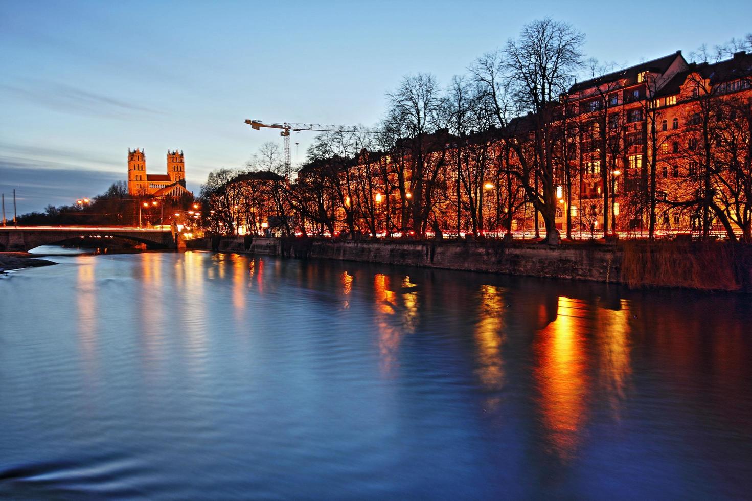 Evening landscape of Munich photo