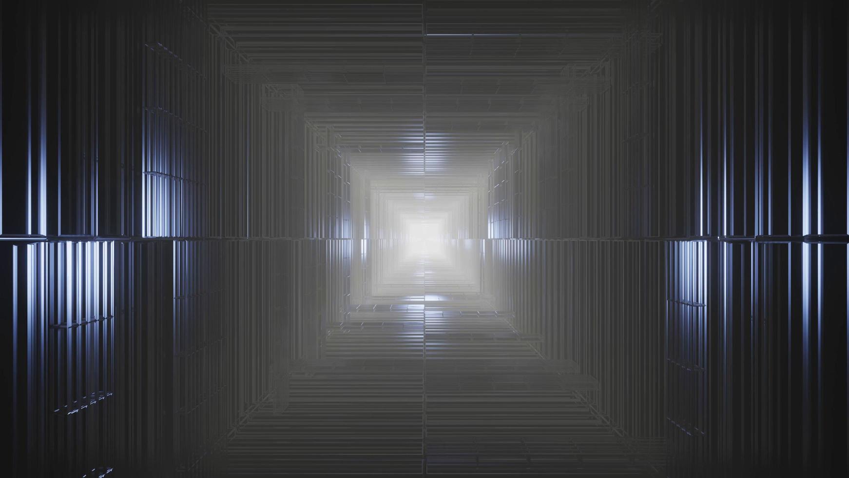 Dark Cube Tunnel 4k uhd 3d rendering  photo