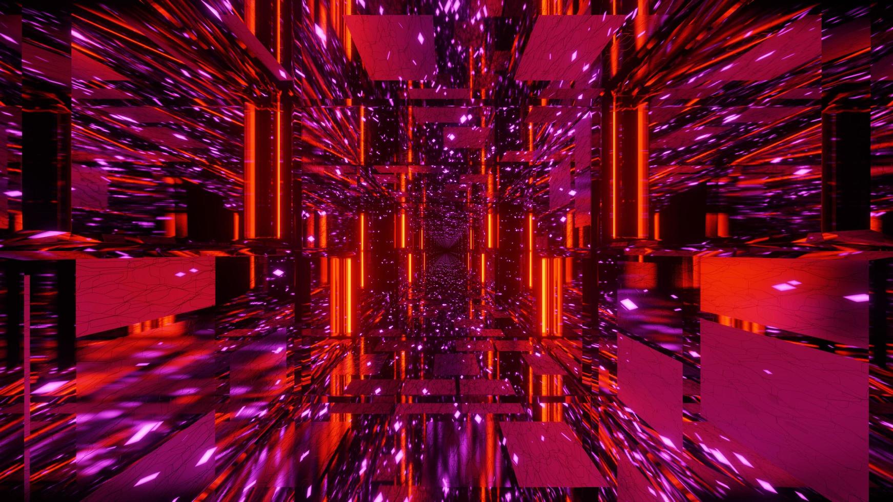 Prismatic Cyber Tunnel 4k 3d illustration photo