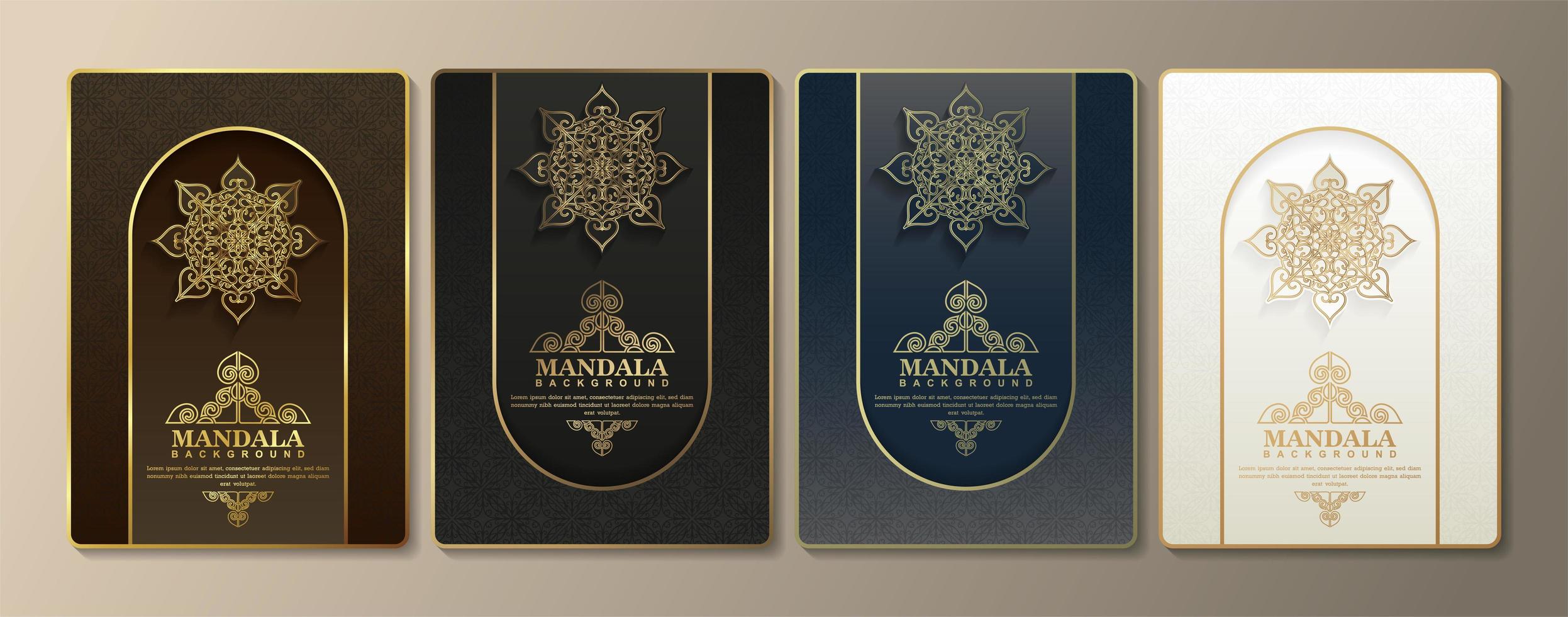 Luxury greeting cards with mandala motif vector
