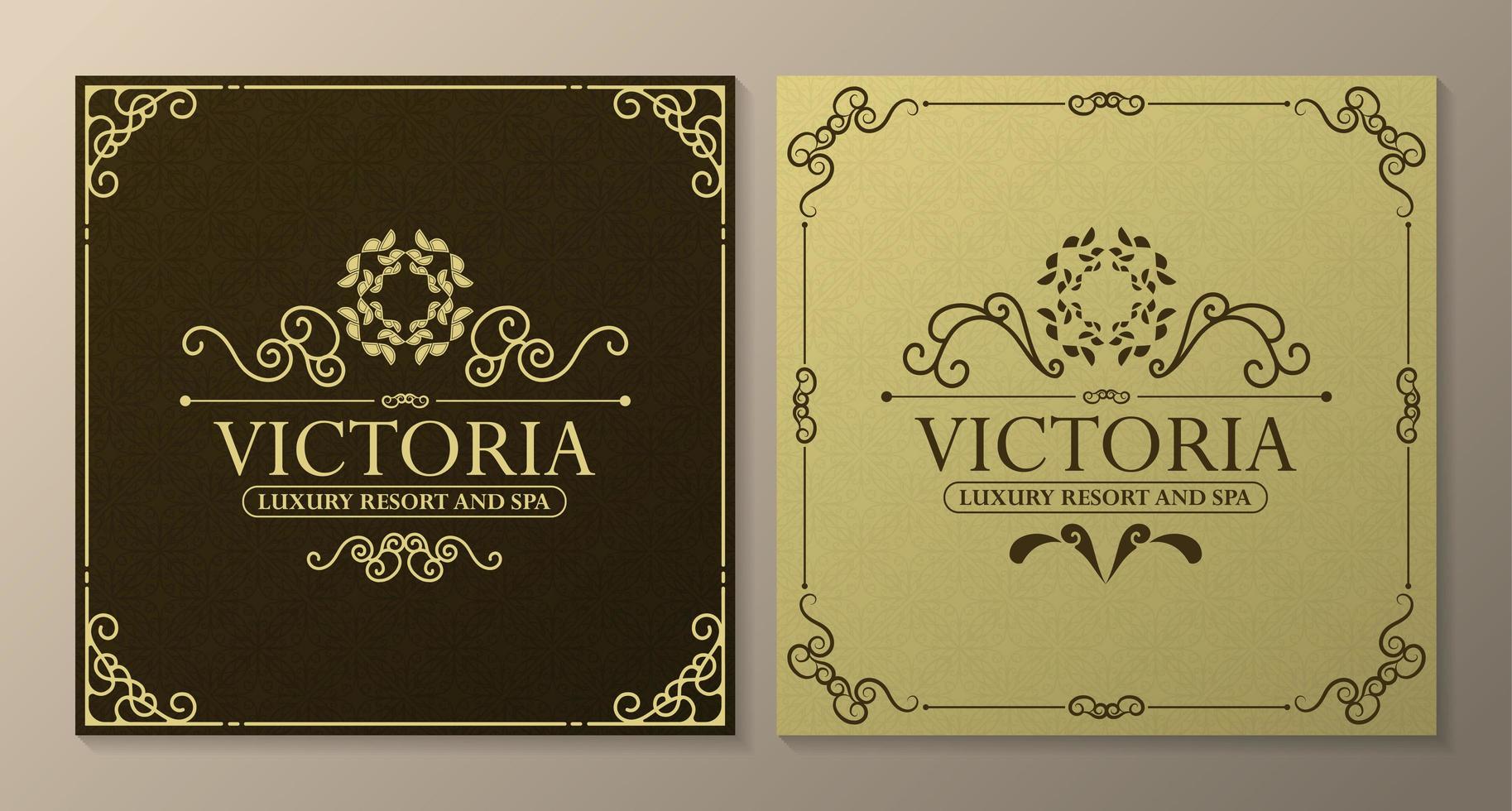 Luxury hotel label templates vector