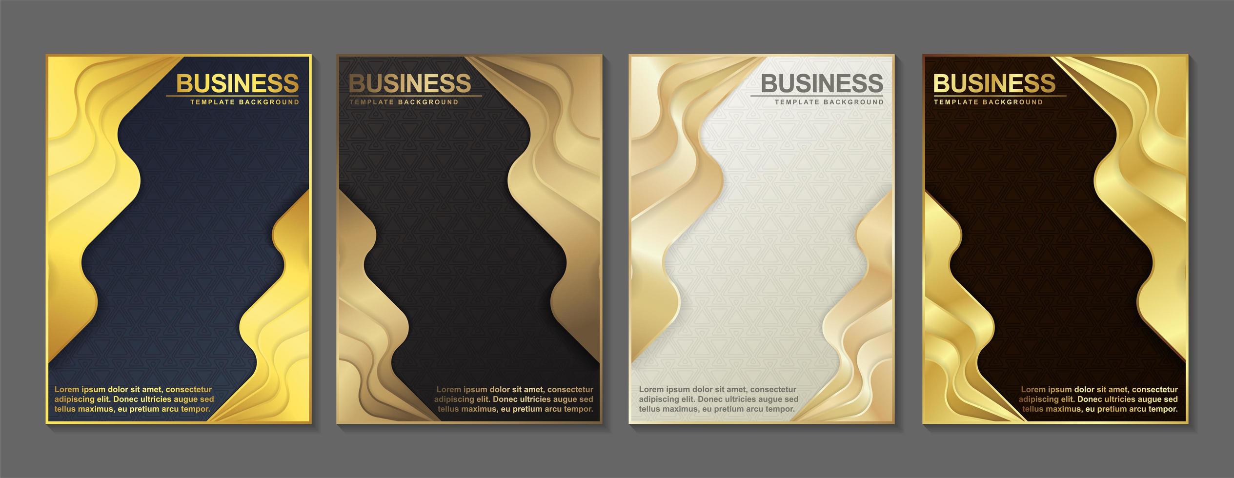 Golden Wavy Layer Cover Set vector