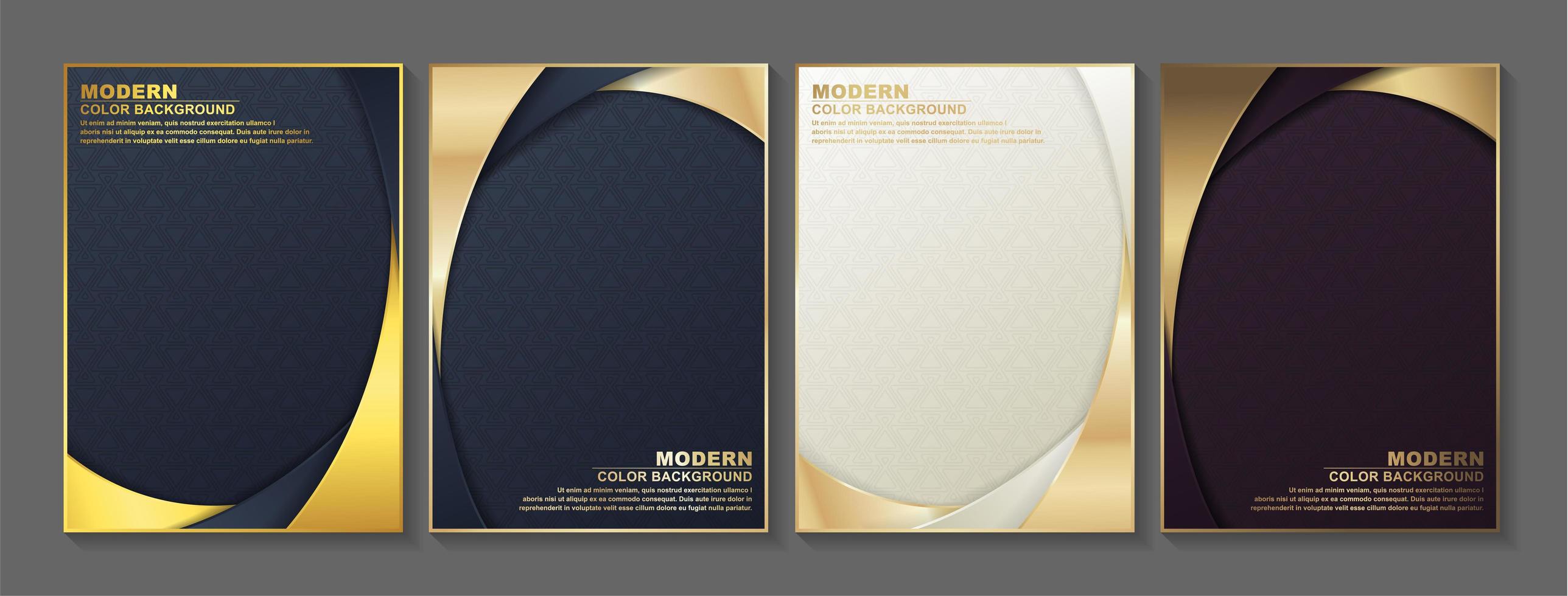 Gold Rounded Border Cover Set vector