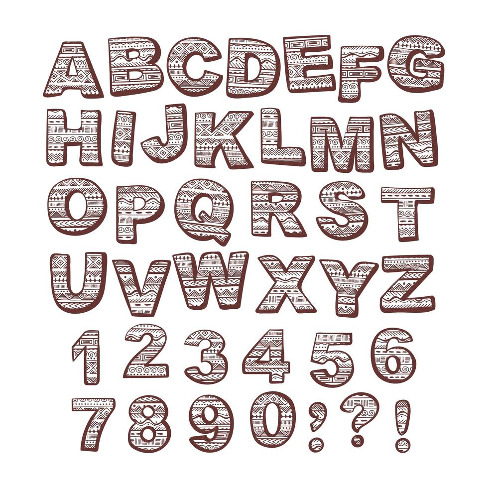 Alphabet Folk Style Pattern vector
