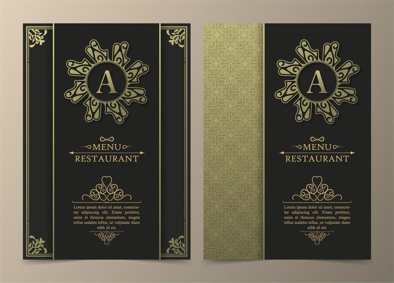 Menu layout with ornamental elements vector