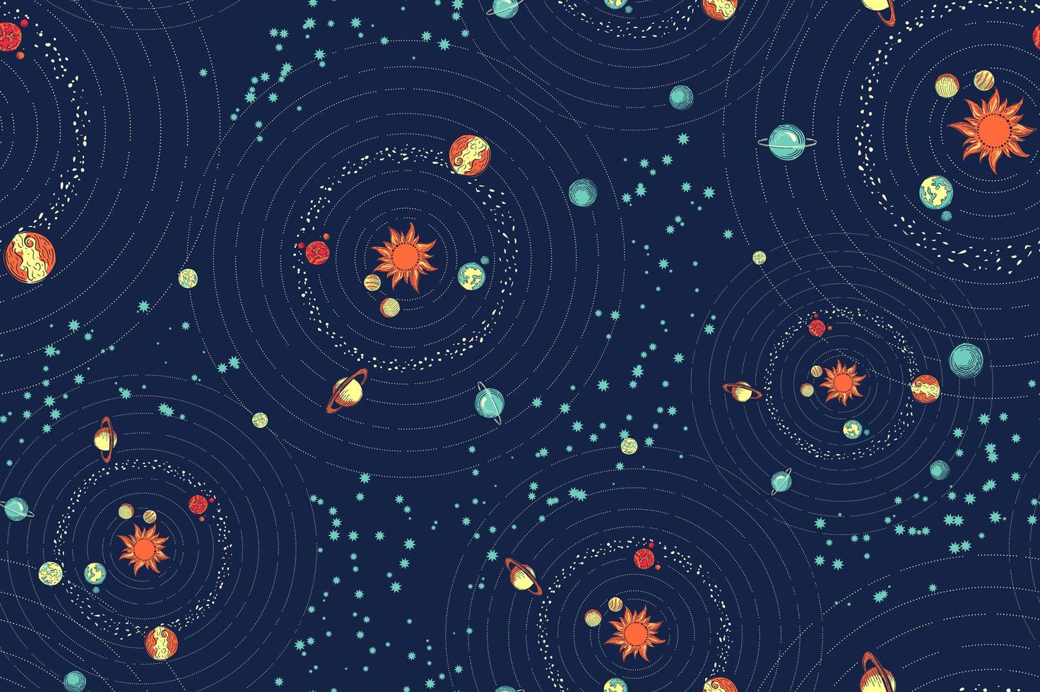 Seamless galaxy pattern vector