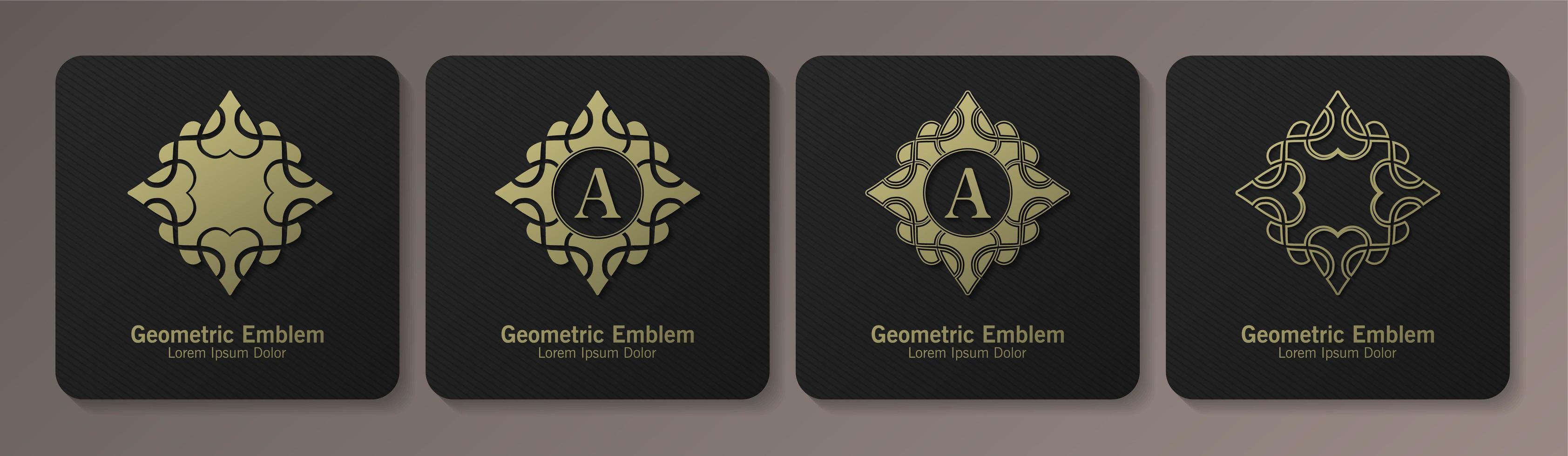 Set of ornamental emblems vector