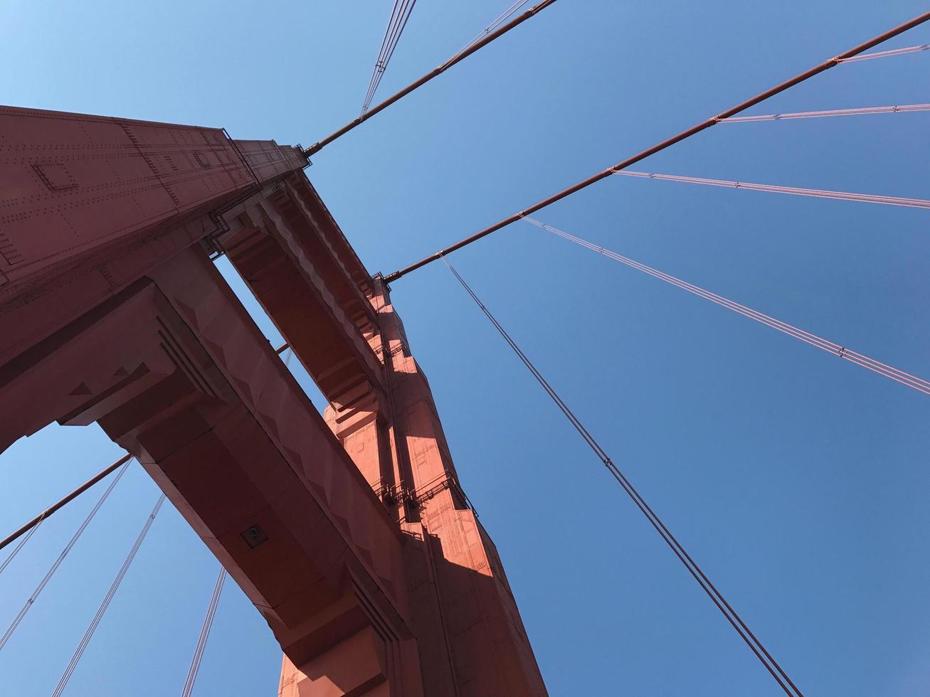 Looking up at the Golden Gate Bridge photo