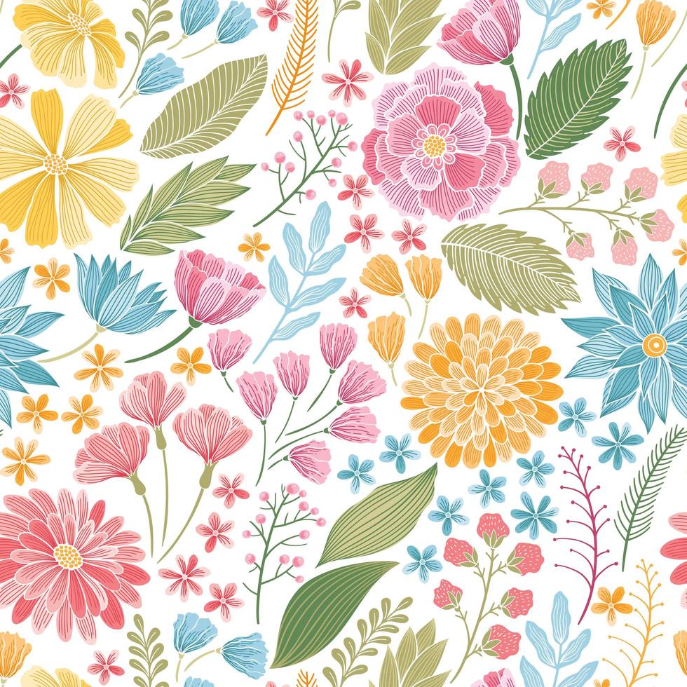 Seamless Floral Meadow Pattern vector