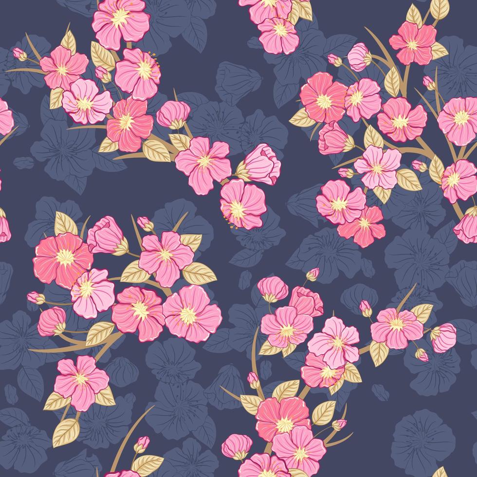 Sakura bloom seamless pattern vector