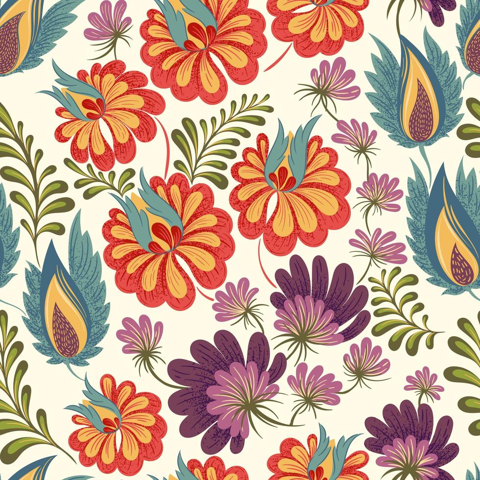 lindo patrón floral colorido vector