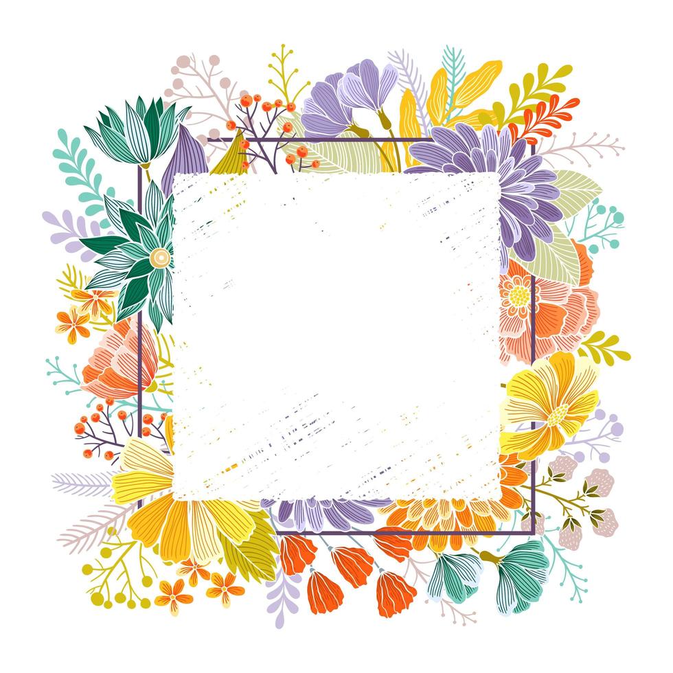 Floral greeting card with place for text vector