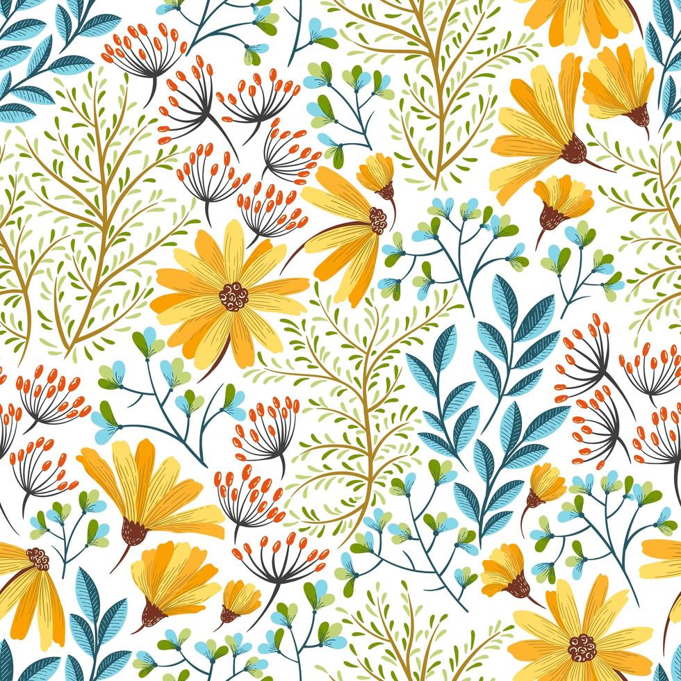 Spring bright floral pattern vector
